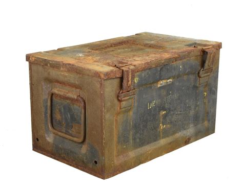 steel old amo boxs|vintage metal ammo box.